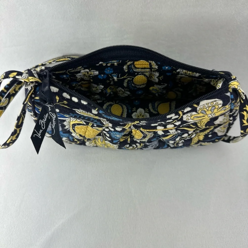 Retired Vera Bradley Blue and Yellow Patterned Shoulder Bag